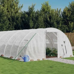 MAISON EXCLUSIVE - Serre avec cadre en acier blanc 72 m² 18x4x2 m