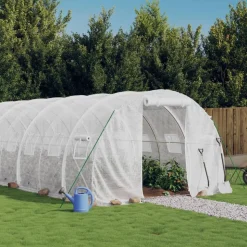 MAISON EXCLUSIVE - Serre avec cadre en acier blanc 30 m² 10x3x2 m