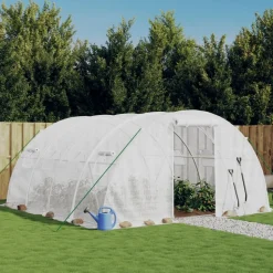 MAISON EXCLUSIVE - Serre avec cadre en acier blanc 16 m² 4x4x2 m