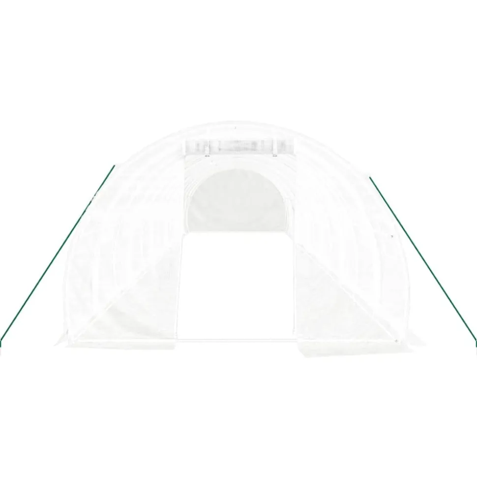 MAISON EXCLUSIVE - Serre avec cadre en acier blanc 36 m² 12x3x2 m