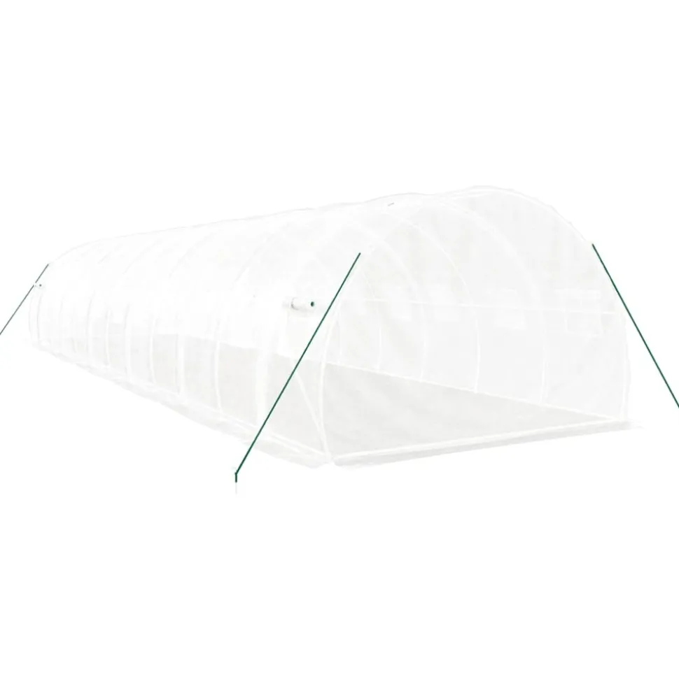 MAISON EXCLUSIVE - Serre avec cadre en acier blanc 36 m² 12x3x2 m