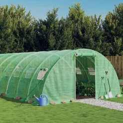 MAISON EXCLUSIVE - Serre avec cadre en acier vert 32 m² 8x4x2 m