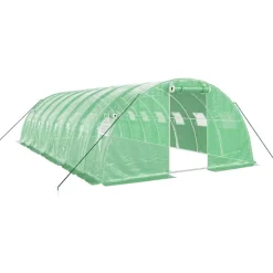 MAISON EXCLUSIVE - Serre avec cadre en acier vert 32 m² 8x4x2 m