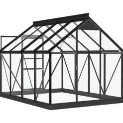 MAISON EXCLUSIVE - Serre en verre anthracite 155x200,5x191 cm aluminium