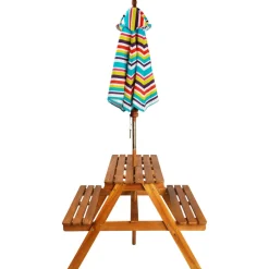 MAISON EXCLUSIVE - Table à pique-nique et parasol enfants 79x90x60cm acacia solide