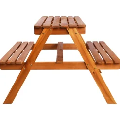MAISON EXCLUSIVE - Table à pique-nique et parasol enfants 79x90x60cm acacia solide