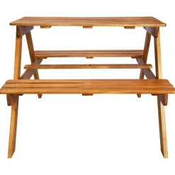 MAISON EXCLUSIVE - Table à pique-nique et parasol enfants 79x90x60cm acacia solide