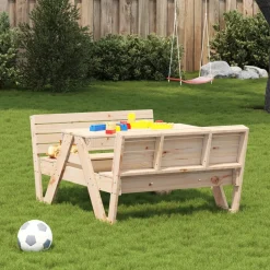 MAISON EXCLUSIVE - Table de pique-nique pour enfants 88x122x58 cm bois massif pin