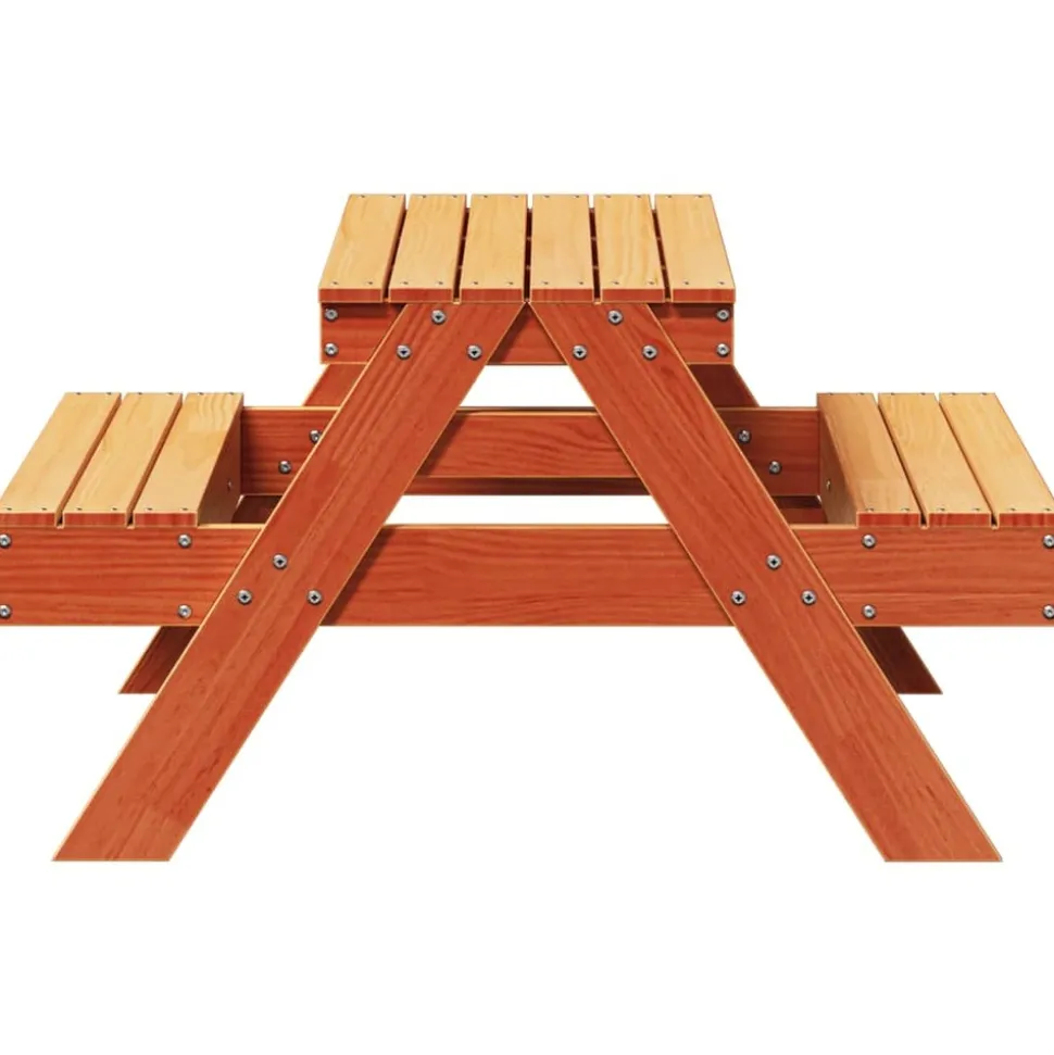 MAISON EXCLUSIVE - Table de pique-nique pour enfants cire marron bois massif pin