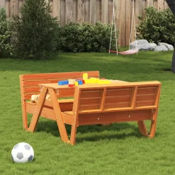 MAISON EXCLUSIVE - Table de pique-nique pour enfants cire marron bois massif pin
