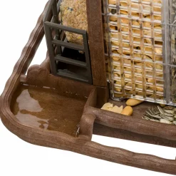 Mangeoire pour oiseaux sauvages jok 2, abri oiseaux, adaptée pour nourriture graines petites noisettes, boules de graisse, eau