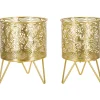 MAURO FERRETTI - Set de 2 cache-pots en métal doré naty