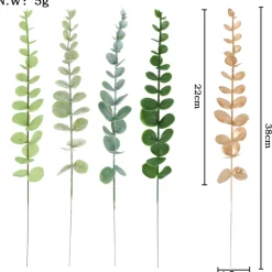 MCBOSON - Feuilles d'eucalyptus artificielles vertes*24