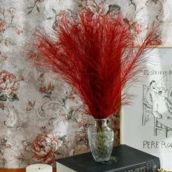 MCBOSON - Plumes de roseau simulées pour rouge 100 pièces