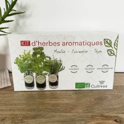 MES COURSES EN VRAC - Cultivea® kit prêt à pousser d’herbes aromatiques - menthe, coriandre, thym
