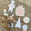 MES COURSES EN VRAC - Kit d'emballage cadeaux (étiquettes, stickers, décorations, cordelettes) pastel de no ël