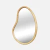 Miroir organique en bois de sapin 65cm épaisseur 3cm coloris naturel idéal entrée. Chambre ou salle de bain