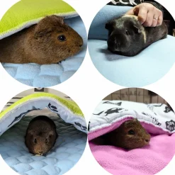 NEO SOLVO - Lot de 4 - tapis pour cochon d'inde et lapin en polaire 105 x 70 cm - polaire absorbant, lavable en machine, economique