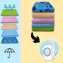 NEO SOLVO - Lot de 4 - tapis qui remplace la litière pour cochon d'inde et lapin - absorbant, imperméable, passe en machine 105 x 70 cm