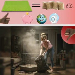 NEO SOLVO - Lot de 4 - tapis qui remplace la litière pour cochon d'inde et lapin - absorbant, imperméable, passe en machine 105 x 70 cm