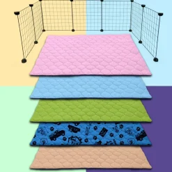 NEO SOLVO - Lot de 4 - tapis qui remplace la litière pour cochon d'inde et lapin - absorbant, imperméable, passe en machine 140 x 70 cm