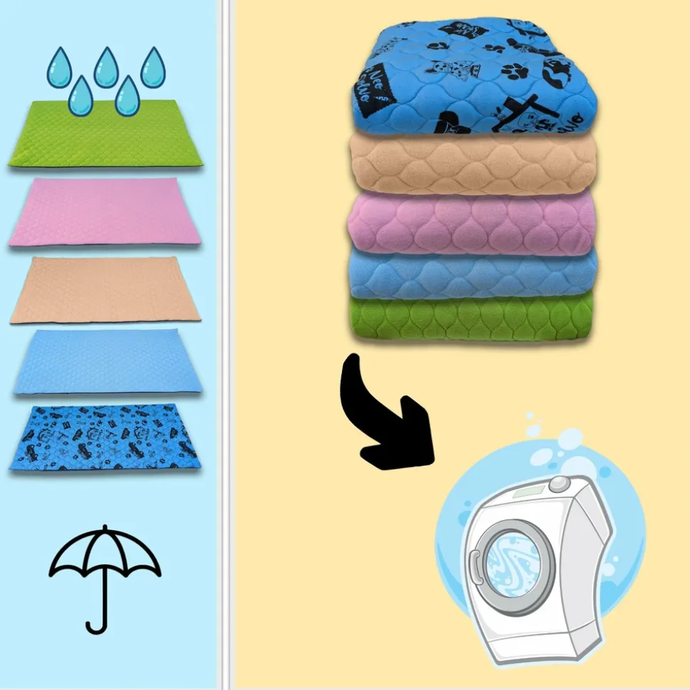 NEO SOLVO - Lot de 4 - tapis qui remplace la litière pour cochon d'inde et lapin - absorbant, imperméable, passe en machine 105 x 105 cm