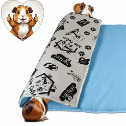 NEO SOLVO - Tapis pour cochon d'inde et lapin en polaire - 120 x 60 cm - polaire absorbant, lavable en machine, economique et ecologique