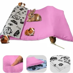 NEO SOLVO - Tapis pour cochon d'inde et lapin en polaire - 140 x 70 cm - polaire absorbant, lavable en machine, economique et ecologique