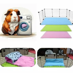 NEO SOLVO - Tapis pour cochon d'inde et lapin en polaire - 70 x 35 cm - polaire absorbant, lavable en machine, economique et ecologique