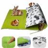 NEO SOLVO - Tapis pour cochon d'inde et lapin en polaire - 105 x 70 cm - polaire absorbant, lavable en machine, economique et ecologique