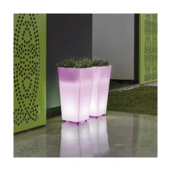NEWGARDEN - Pot lumineux melisa 40 solaire+batterie rechargeable led rgb avec télécommande 40x40x90cm