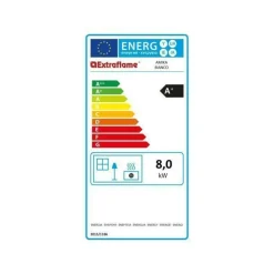 NORDICA EXTRAFLAME - 1283501-poele a granules etanche-8kw-a+-flamme verte 7*-cstb-foyer font nordica extraflame - amikablanc