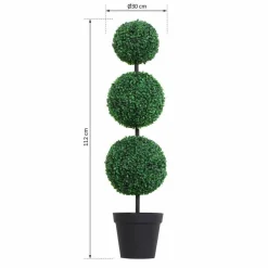 OUTSUNNY - Buis vert artificiel topiaire artificielle dim. Ø 30 x 112H cm
