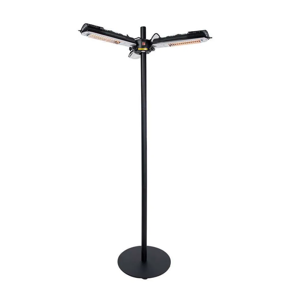 OUTTRADE - Chauffage halogène extérieur parasol SUNRED acier argent - D.100 cm
