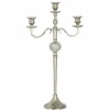 PARIS PRIX - Chandelier 3 branches déco "diamant" 56cm argent