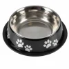PARIS PRIX - Gamelle antidérapante chien & chat "pattes" 21cm noir