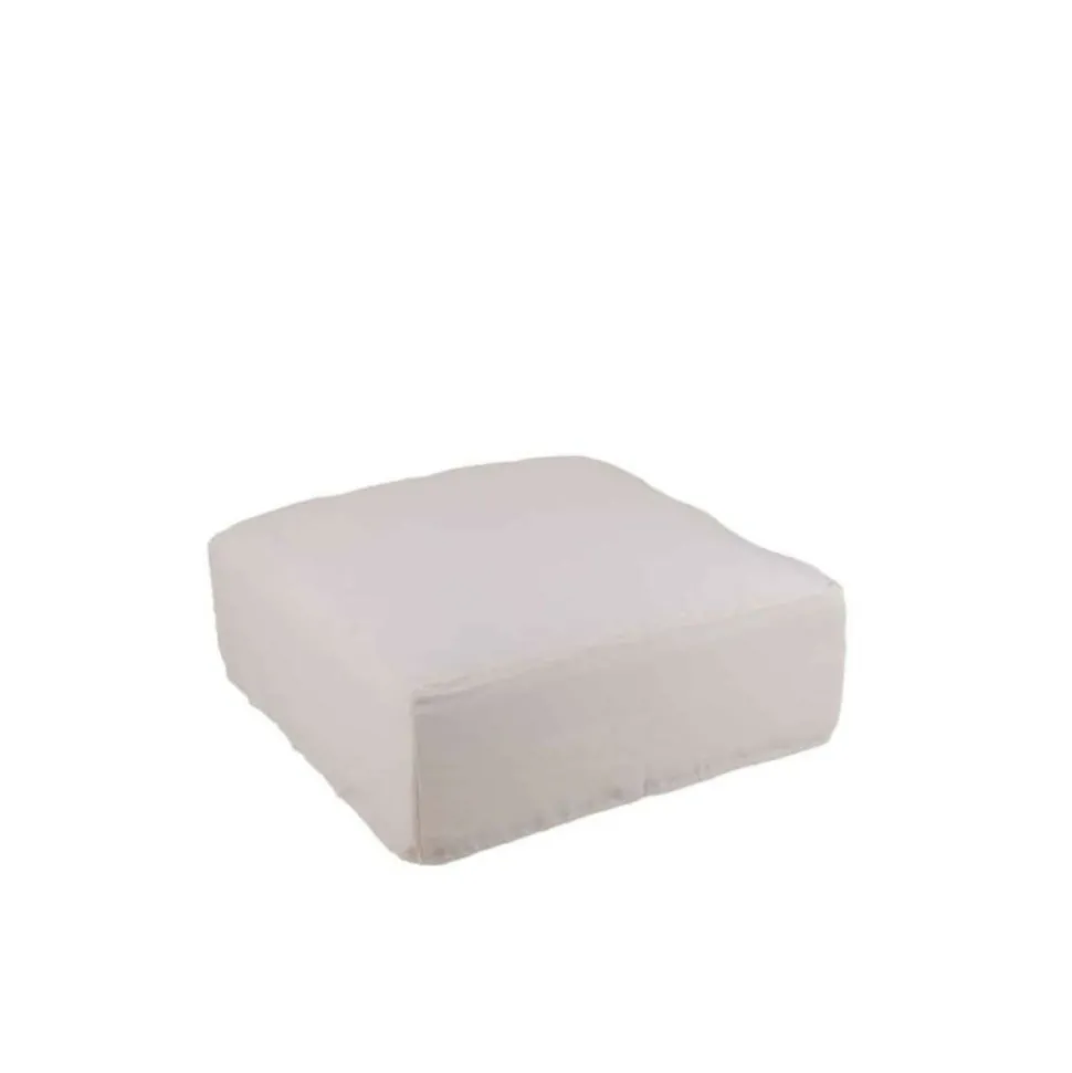 PARIS PRIX - Housse pour pouf "monaco" 105x105cm blanc