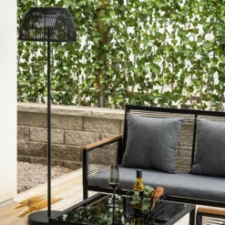 PARIS PRIX - Lampadaire d'extérieur design "mabis" 150cm noir