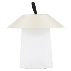 PARIS PRIX - Lampe à poser d'extérieur led "rubu" 26cm beige