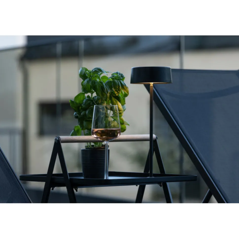 PARIS PRIX - Lampe à poser d'extérieur led "tern" 34cm noir