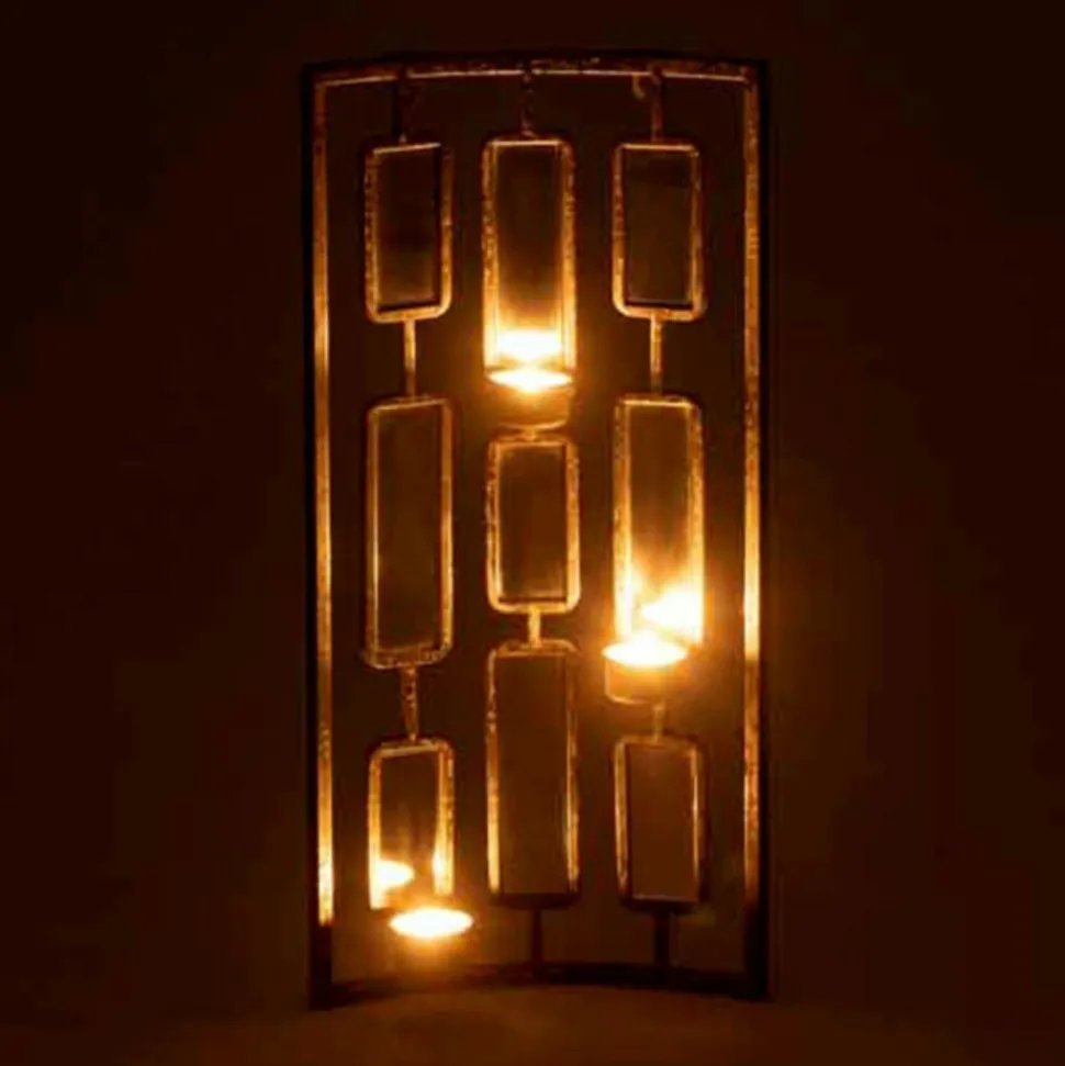 PARIS PRIX - Photophore avec miroirs "comenza" 52cm gris