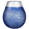 PARIS PRIX - Photophore design en verre "santorini" 25cm bleu