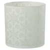 PARIS PRIX - Photophore design en verre "neige" 15cm blanc