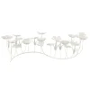 PARIS PRIX - Photophore design "bougies fleurs" 77cm blanc