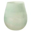 PARIS PRIX - Photophore en verre design "scavo" 22cm aqua