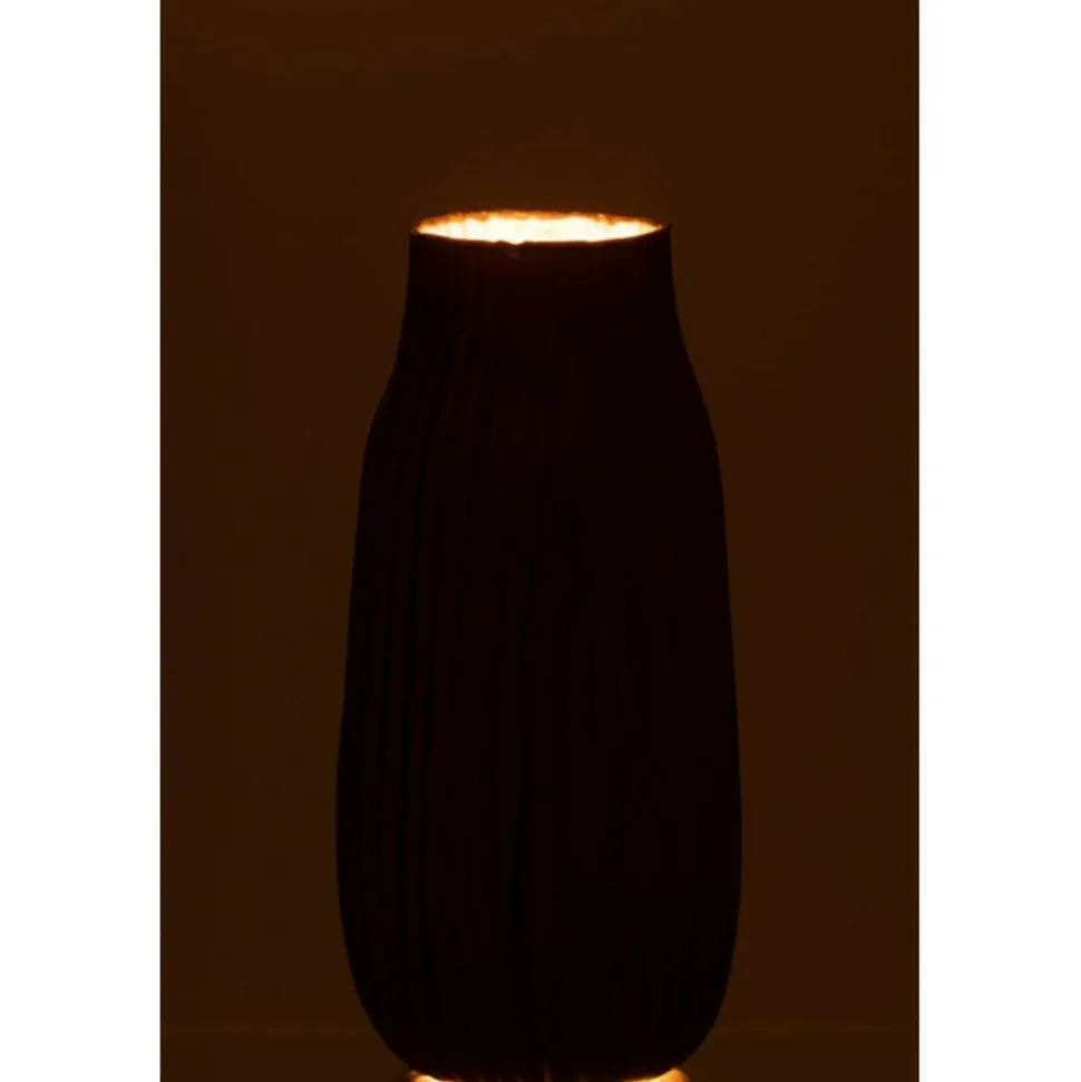 PARIS PRIX - Vase à rainures en verre "louis" 26cm noir