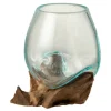 PARIS PRIX - Vase déco sur pied "gamal" 13cm transparent