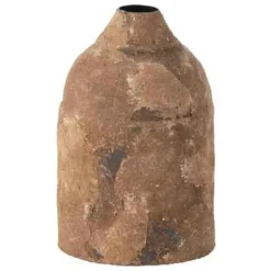 PARIS PRIX - Vase design en métal "effy" 24cm marron