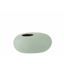 PARIS PRIX - Vase design "ovale céramique" 25cm vert pastel