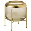 PARIS PRIX - Vase design "sucomba" 22cm transparent & or